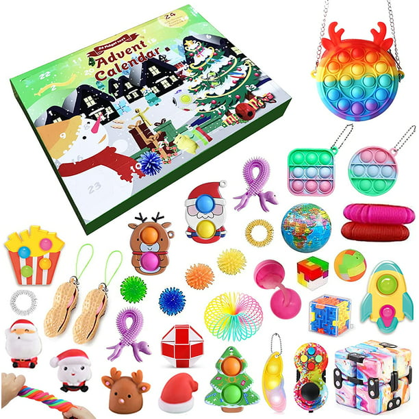 Advent Calendar 2021,Fidget Advent Calendar 2021,24 Days Christmas Countdown Calendar Sensory Fidget Toys Set Stress Relief Toys for Kids Adults 